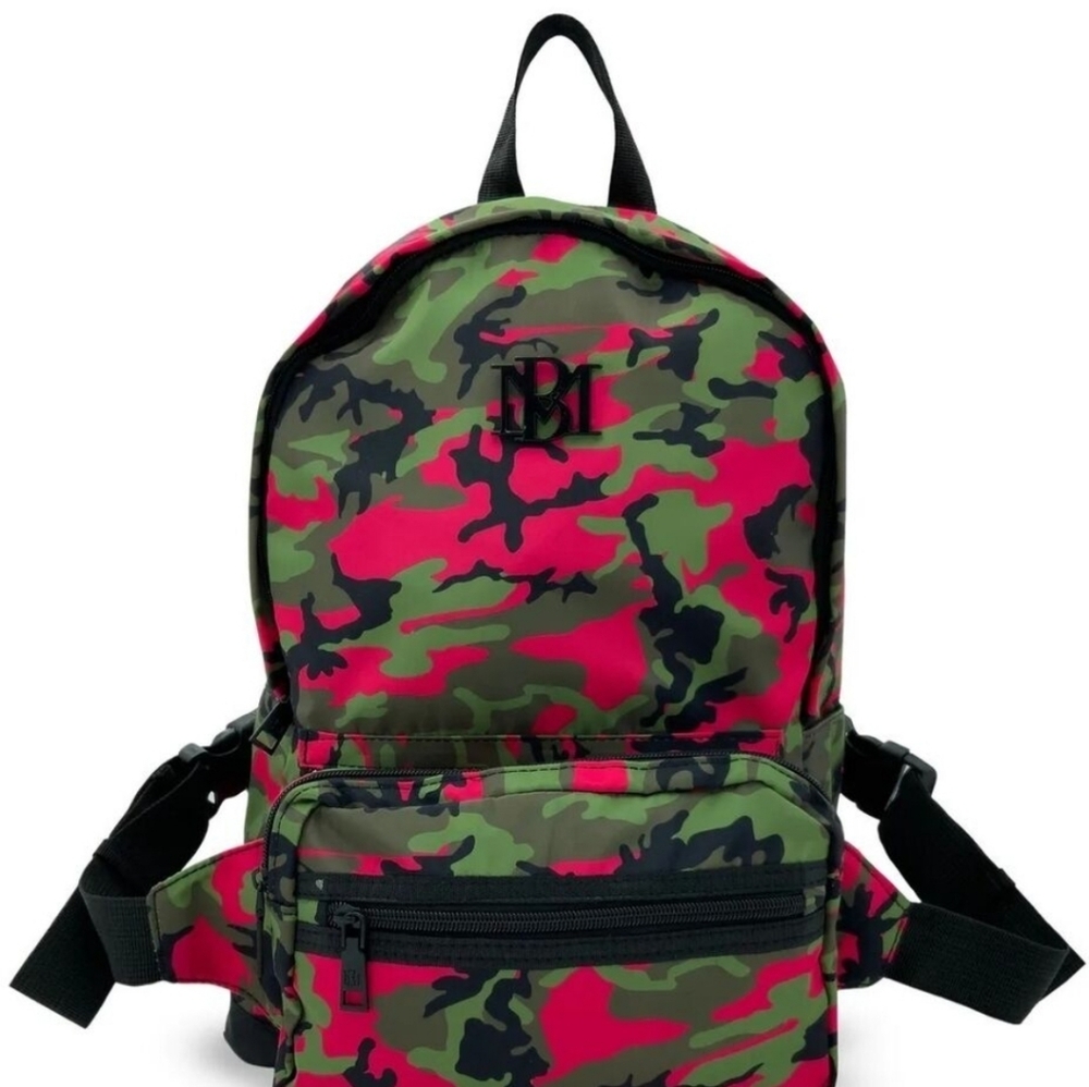 Badgley Mischka NWT Pink Camo Nylon Backpack w/Detachable Pocket 2pc Set